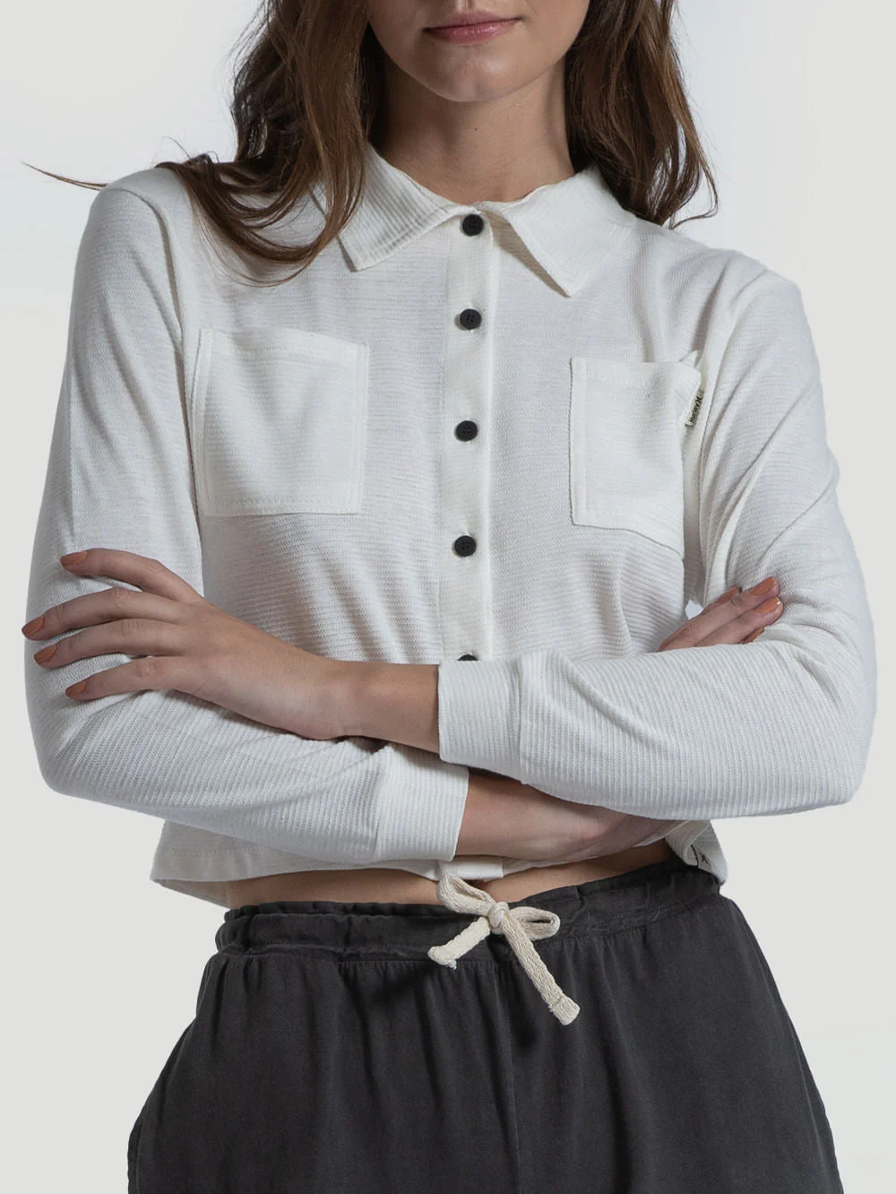 Blusa Manga Longa Hurley Casual Off White - Image 3