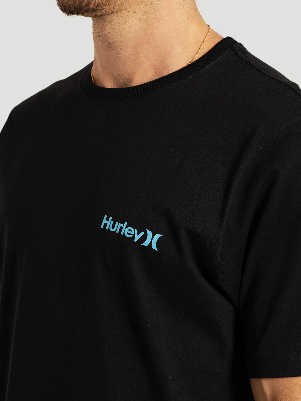 Camiseta Manga Curta Preta Hurley Classic - Image 3